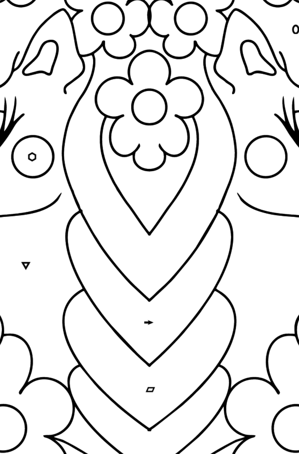 Simple Coloring Book Adorable Unicorn - Coloring by Symbols and Geometric Shapes for Kids