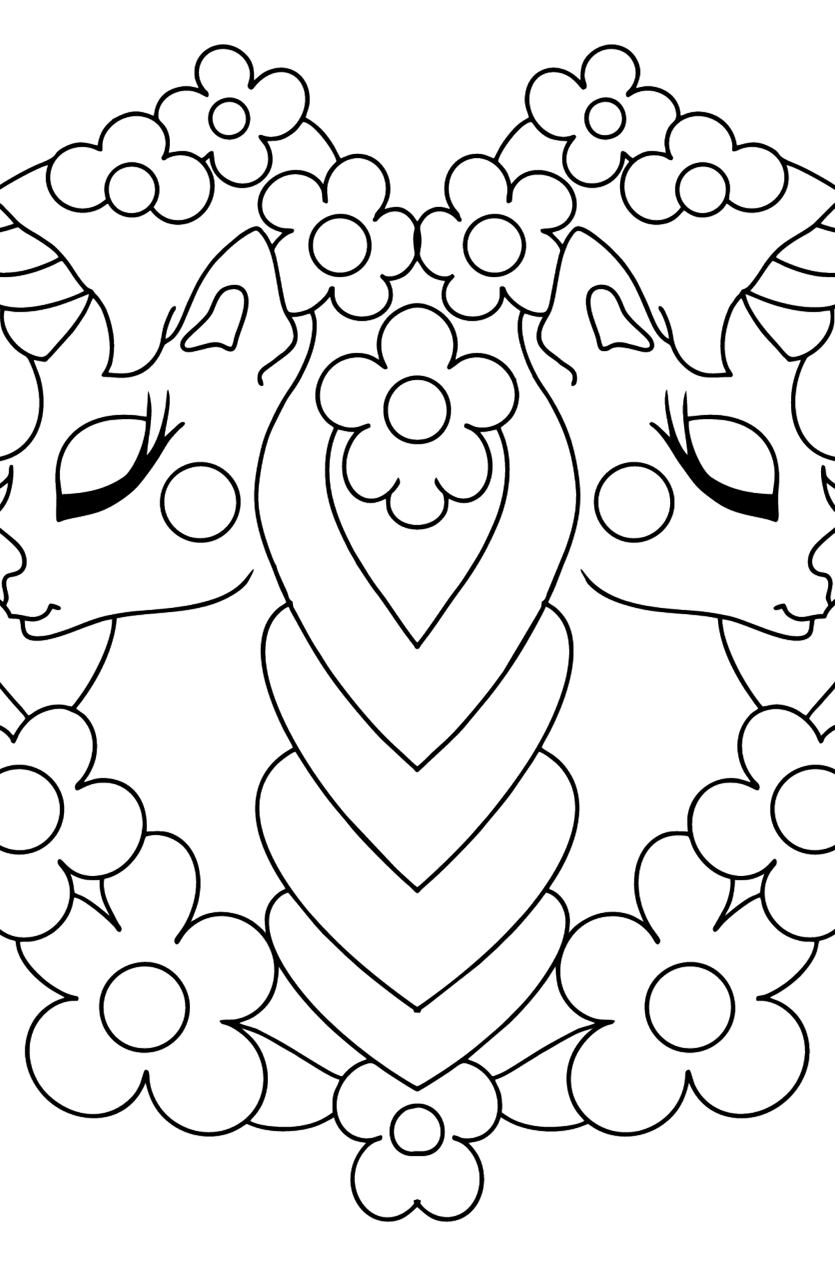 Simple Coloring Book Adorable Unicorn - Coloring Pages for Kids