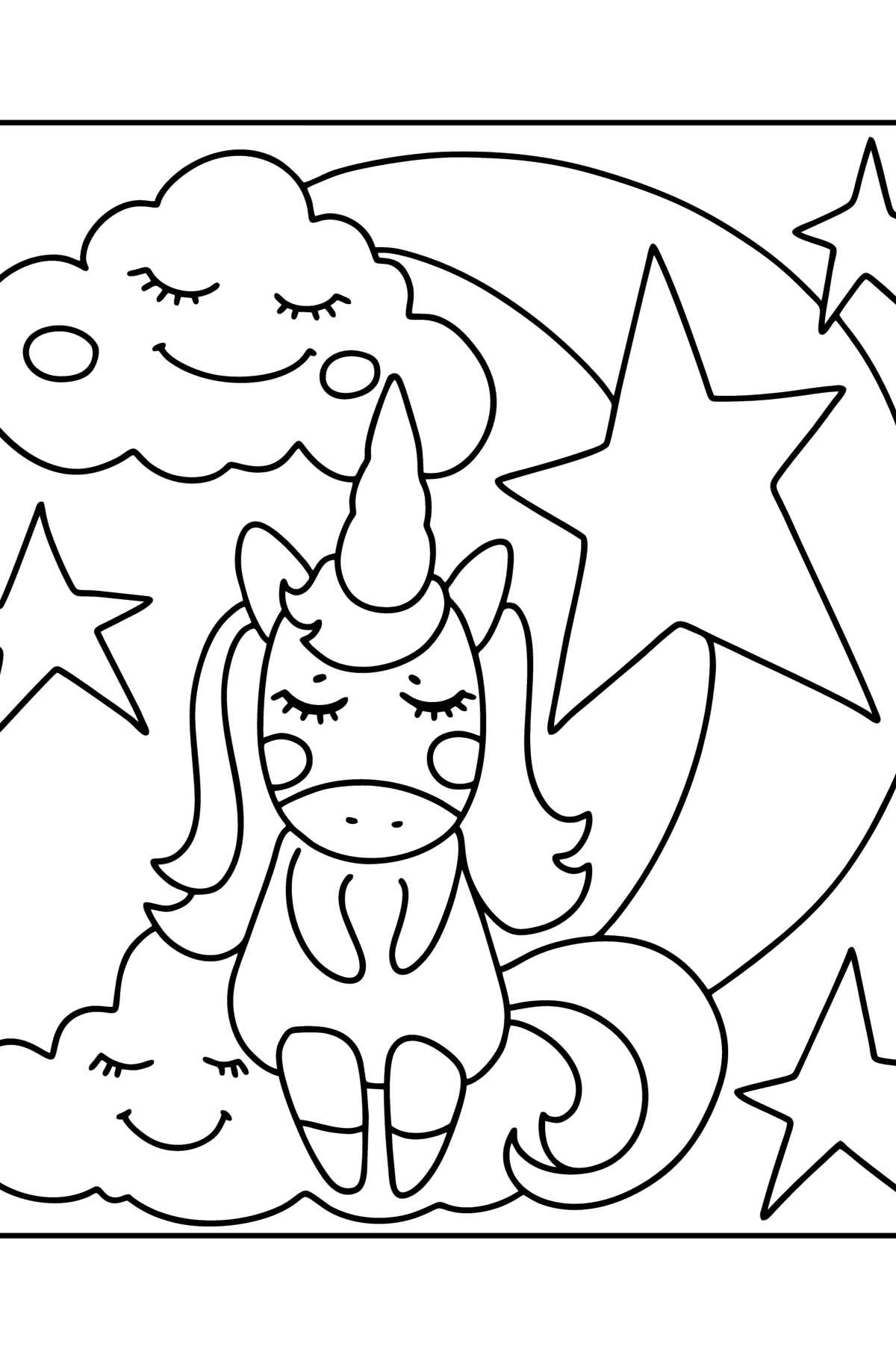 Star unicorn coloring page - Coloring Pages for Kids