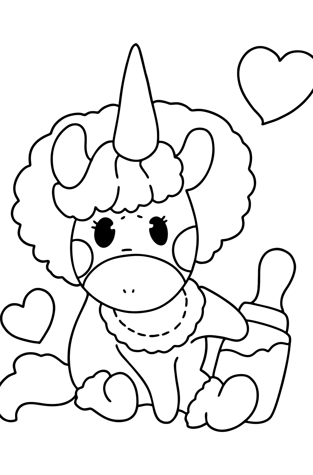 Unicorn kid coloring page - Coloring Pages for Kids