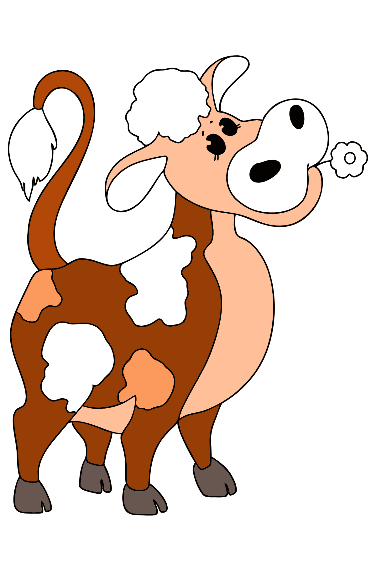 Värityskuva Vauva lehmä - Värityskuvat lapsille