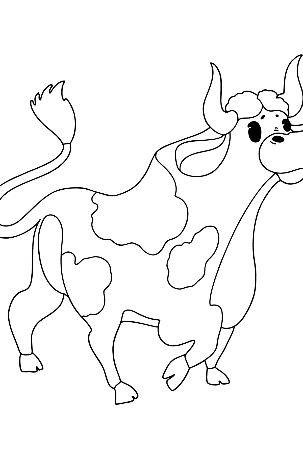 Malbuch Zeichnung eines Stiers - Malvorlagen für Kinder