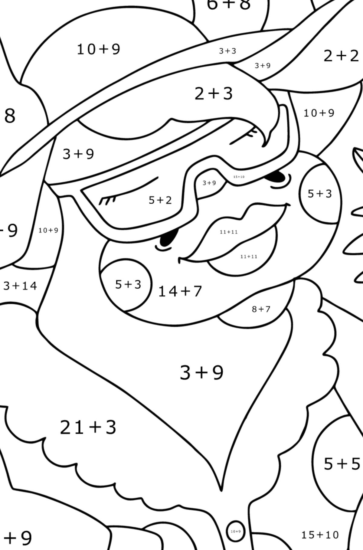 Cute Cow coloring page - Math Coloring - Addition for Kids