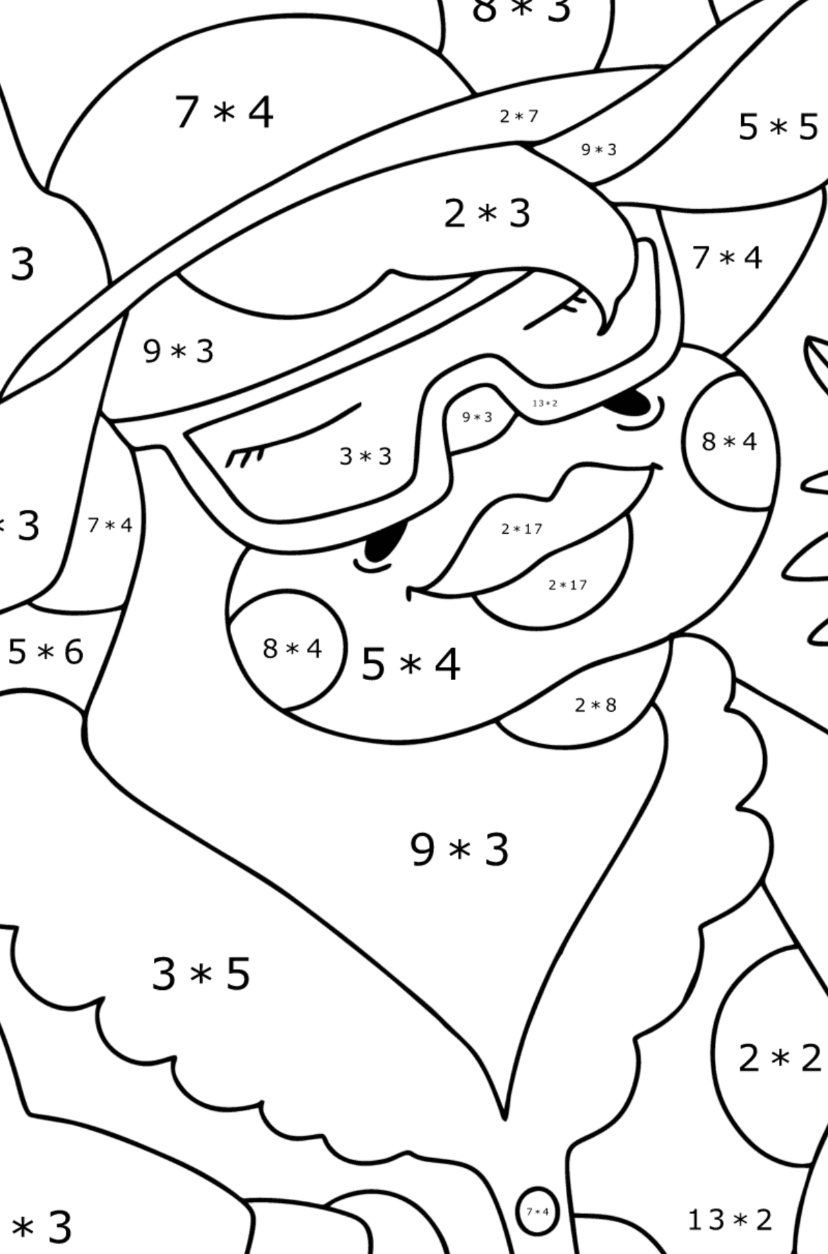 Cute Cow coloring page - Math Coloring - Multiplication for Kids