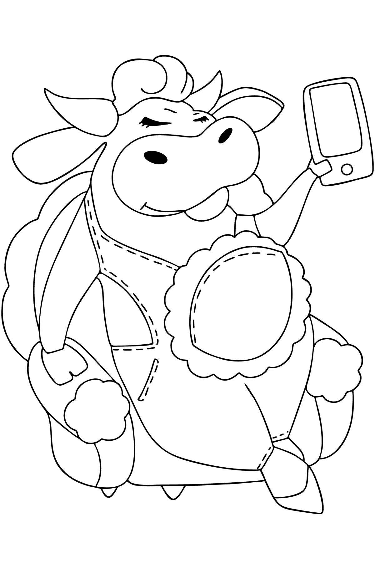 Desen de colorat Vaca amuzantă - Desene de colorat pentru copii