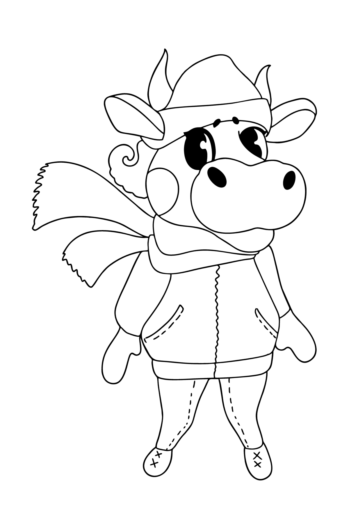 Kawaii cow coloring page - Coloring Pages for Kids