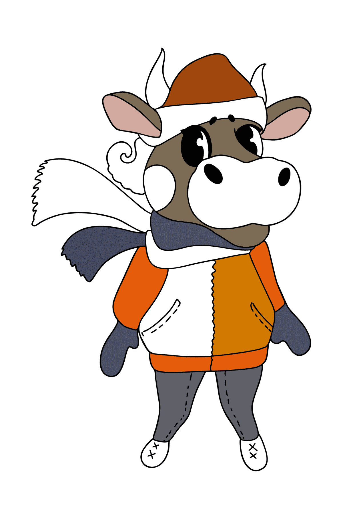 Dibujo para colorear de Vaca animados - Dibujos para Colorear para Niños