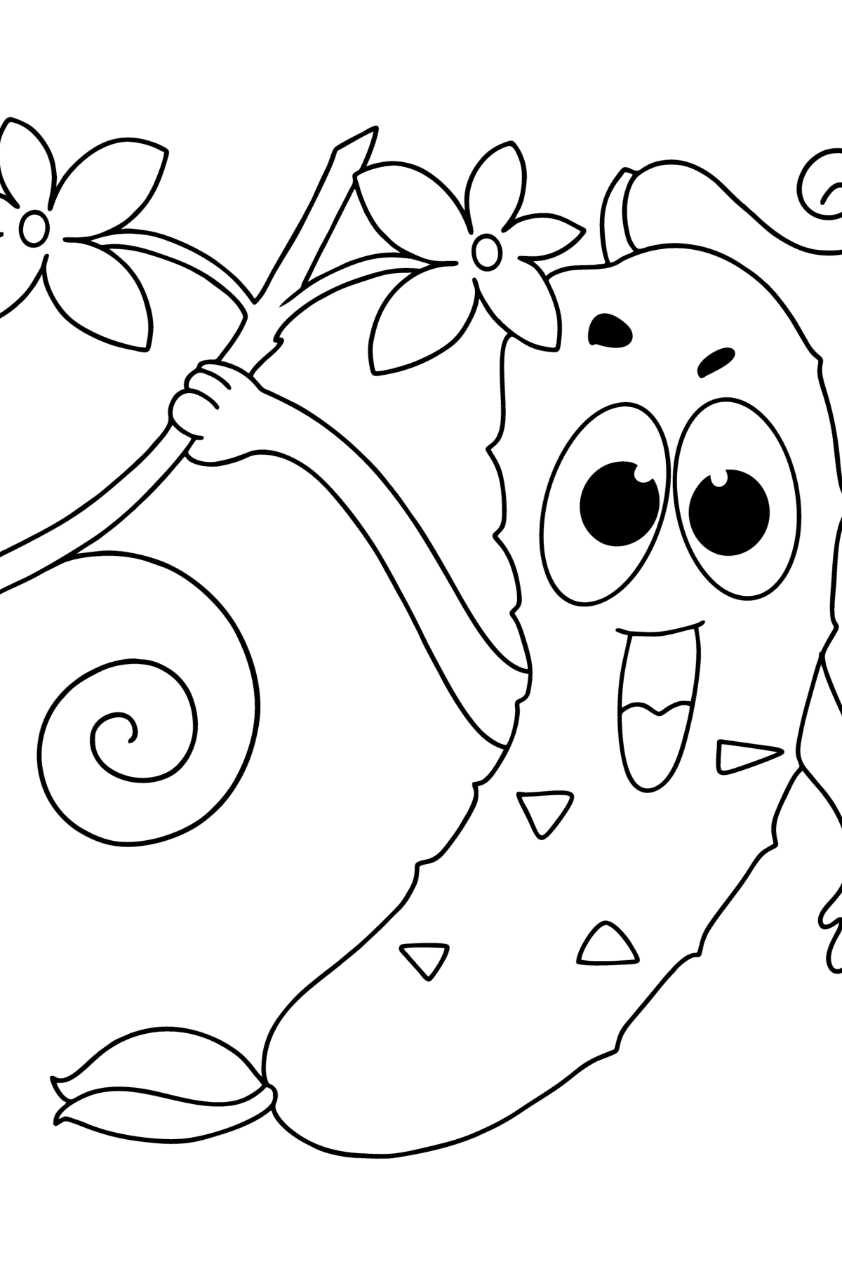 Cute cucumber сoloring page - Coloring Pages for Kids