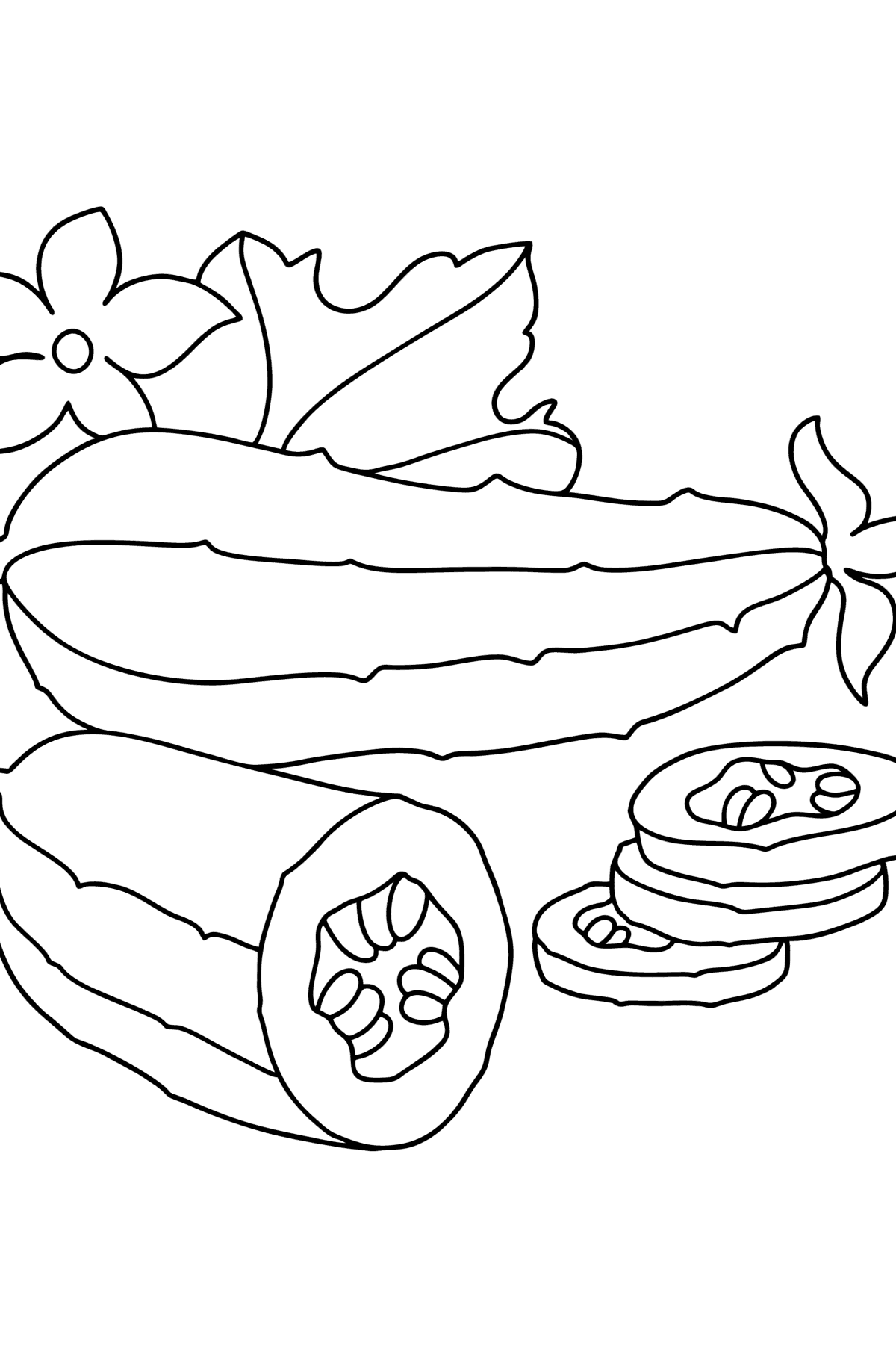 Fresh cucumbers сoloring page - Coloring Pages for Kids