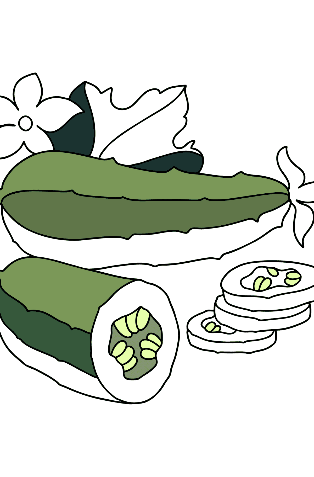 Fresh cucumbers сoloring page - Coloring Pages for Kids