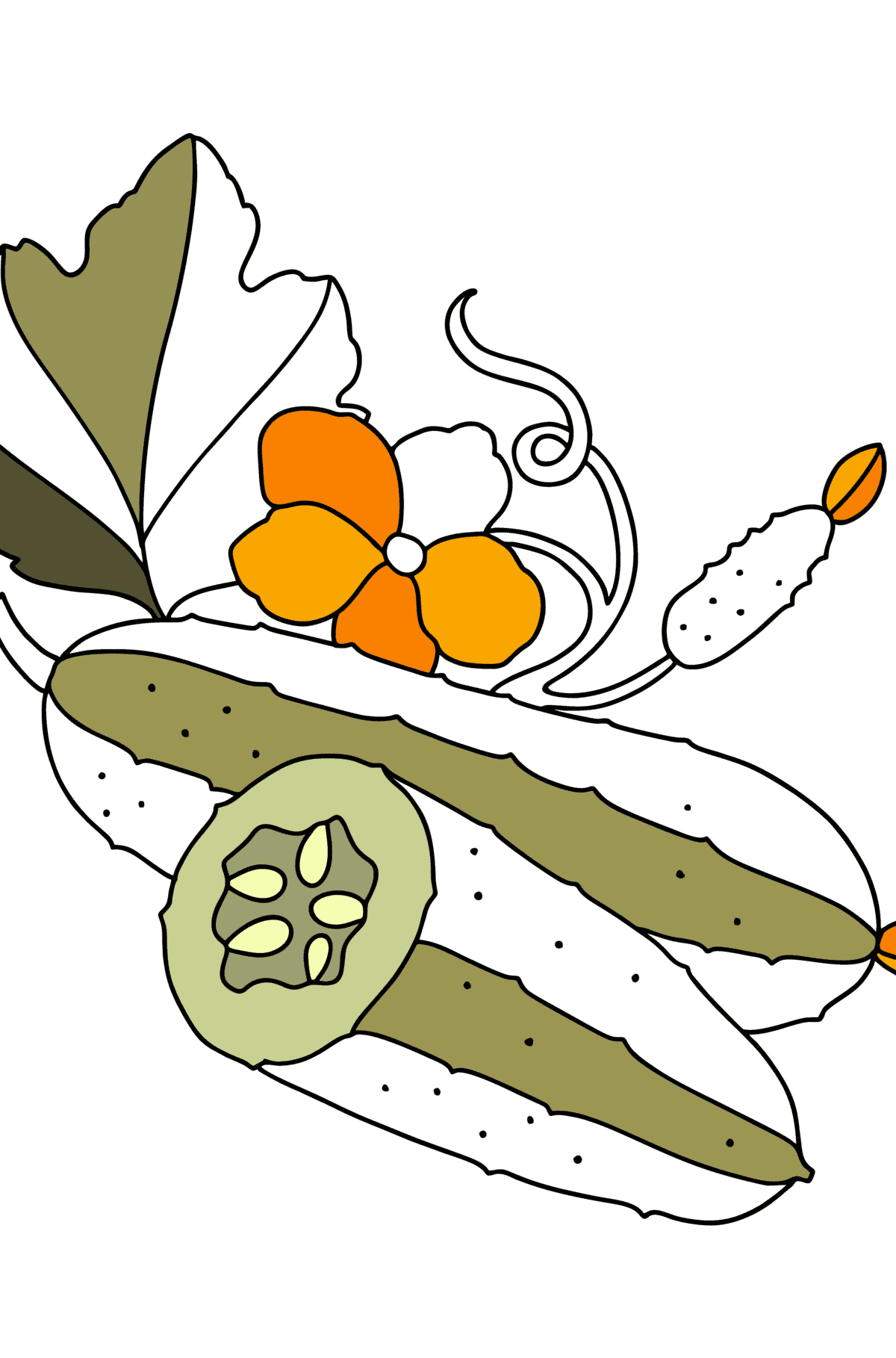 Tegning til fargelegging Smakfulle agurker - Tegninger til fargelegging for barn