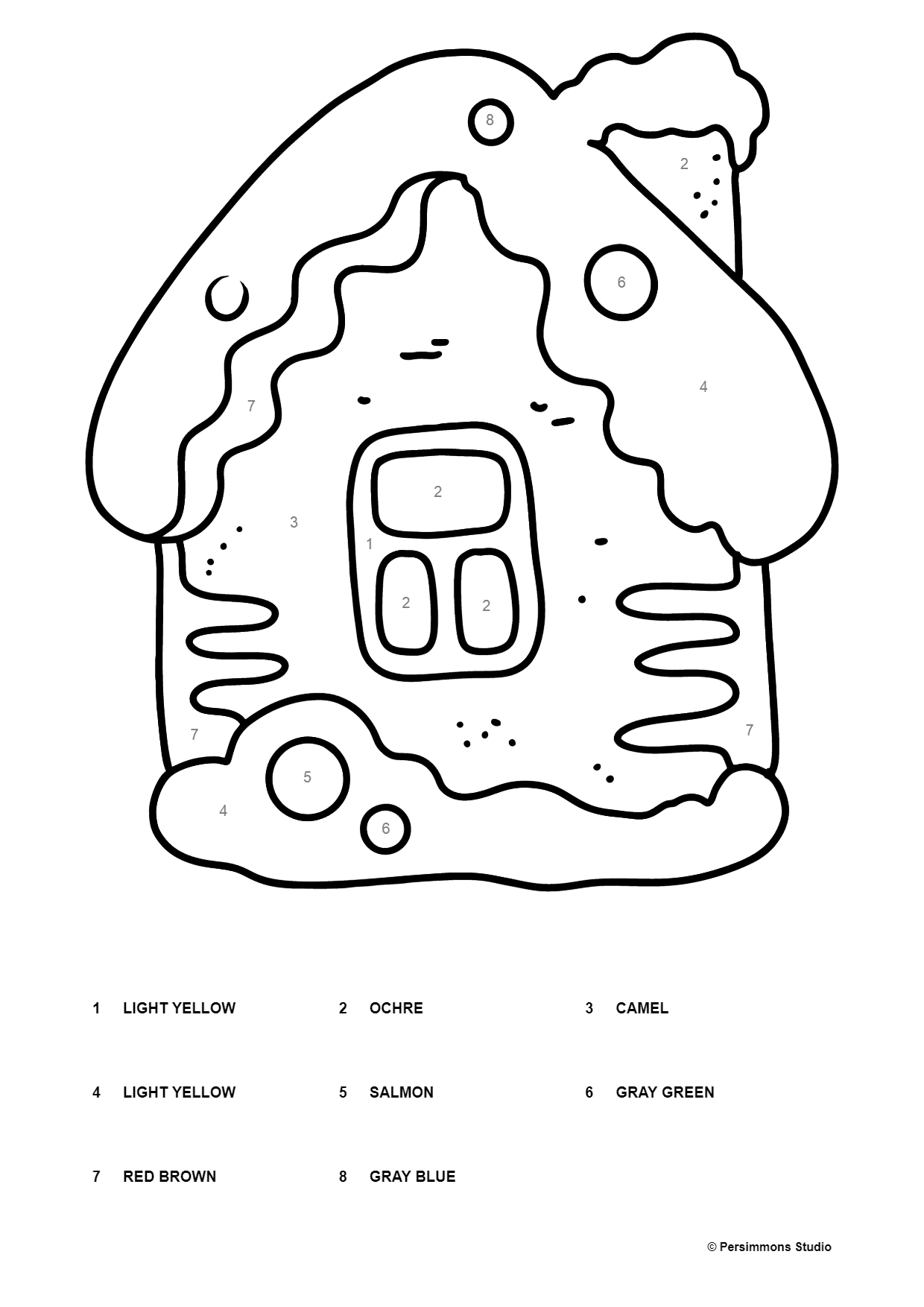 Beautiful Gingerbread House coloring page ♥ Online and Print!