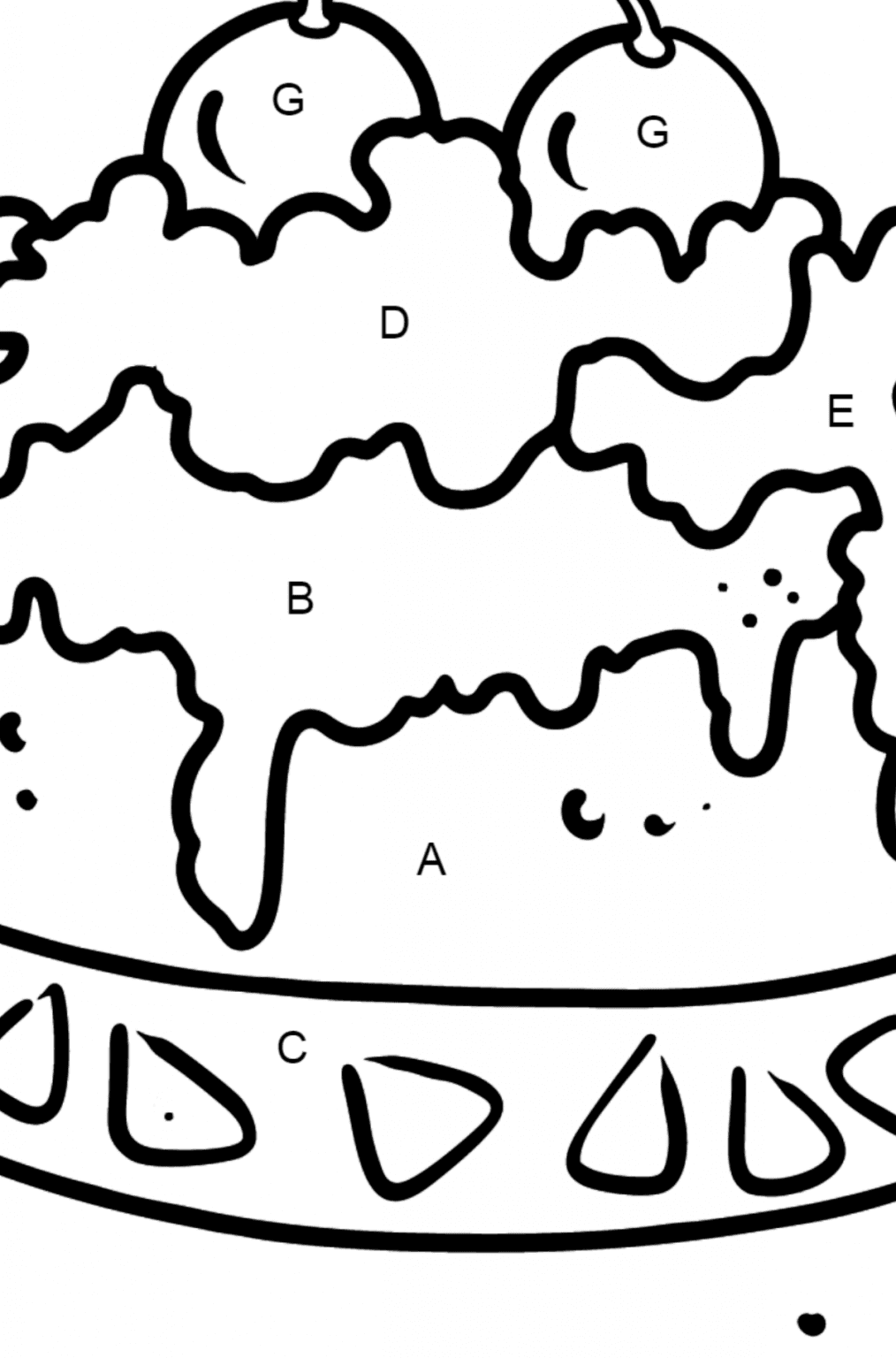 Cherry Cake coloring page ♥ Online and Print for Free!