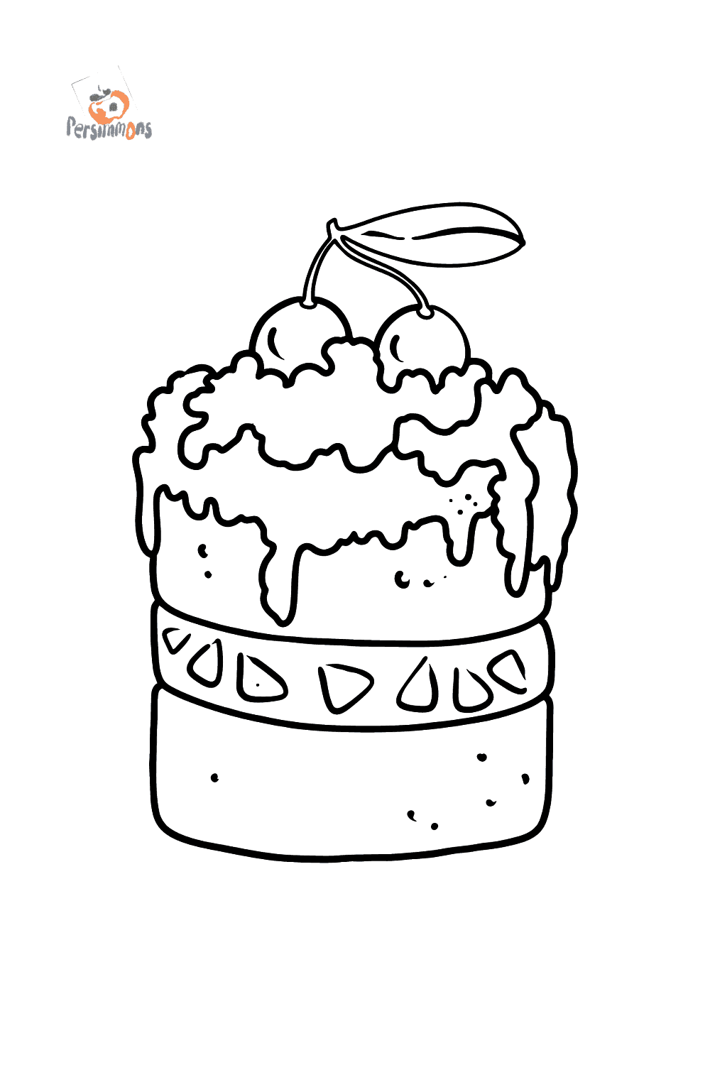 Desenho de bolo de cereja para colorir