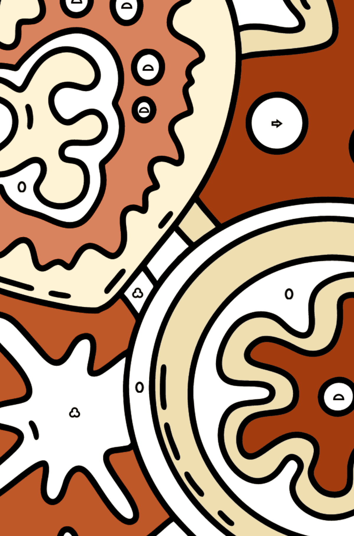 Weihnachtsplätzchen Ausmalbild - Ausmalen nach Geometrischen Formen für Kinder