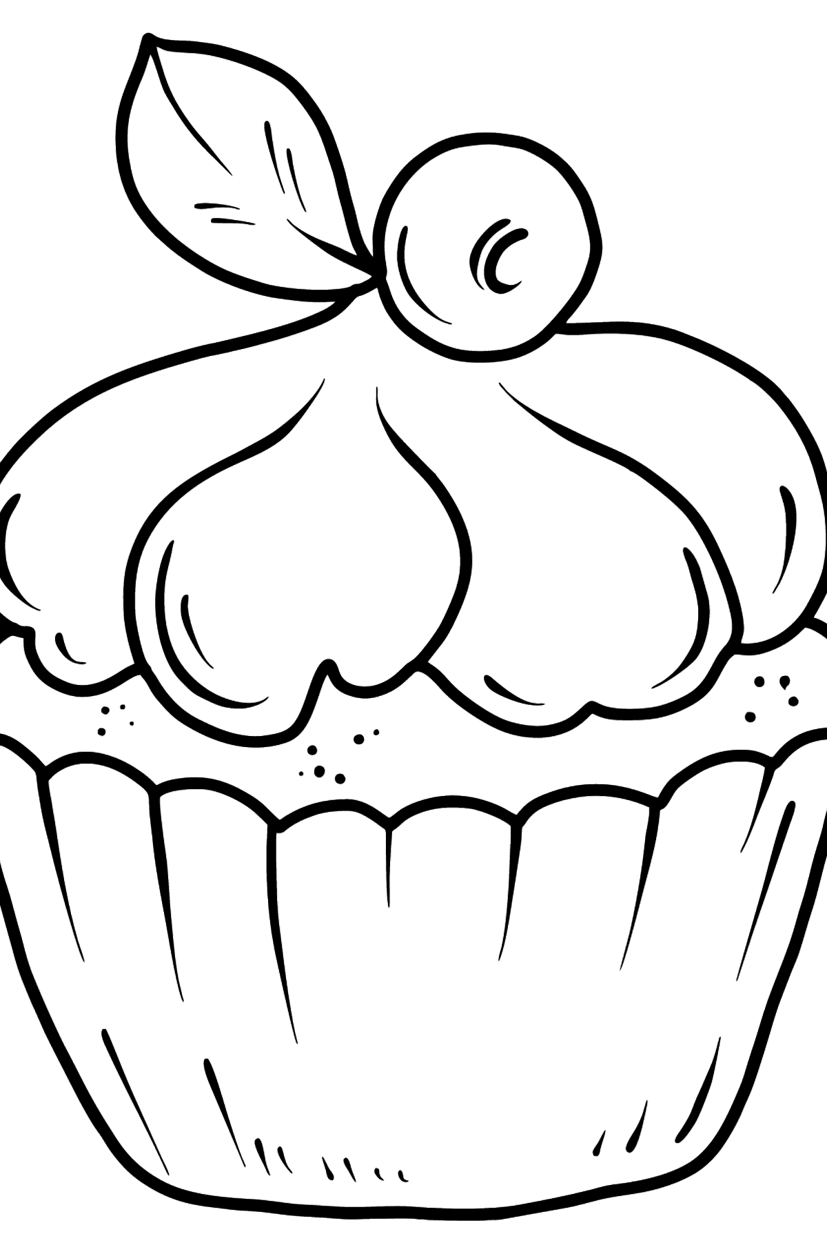 Cupcake with Cream coloring page - Coloring Pages for Kids