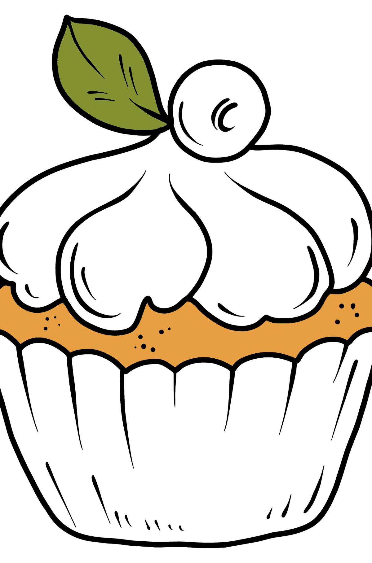 Desenho para colorir Cupcake with Cream  - Imagens para Colorir para Crianças