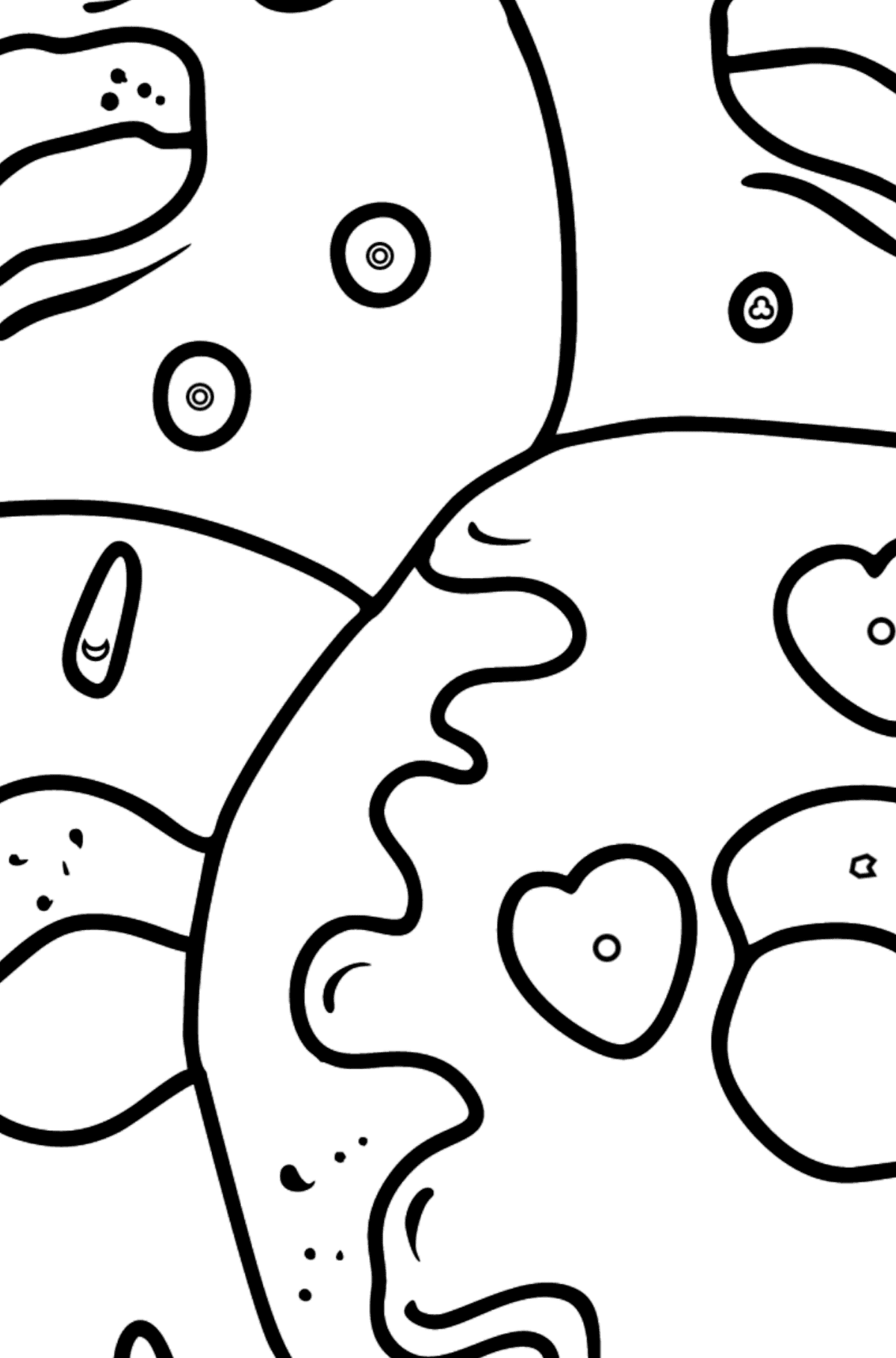 Розмальовка Пончики - Розмальовки за геометричними фігурами для дітей