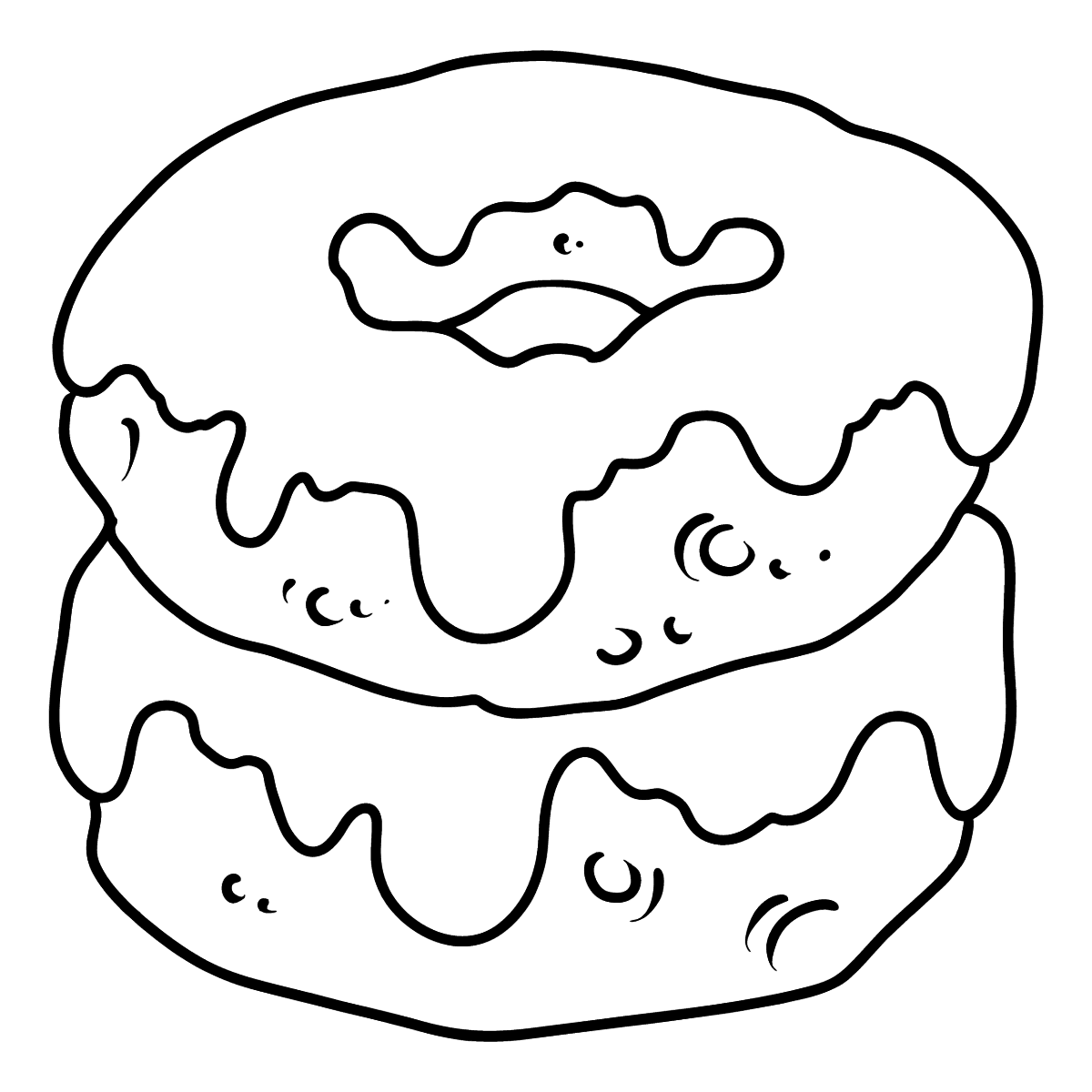 Donuts with Icing coloring page ♥ Online and Print for Free!