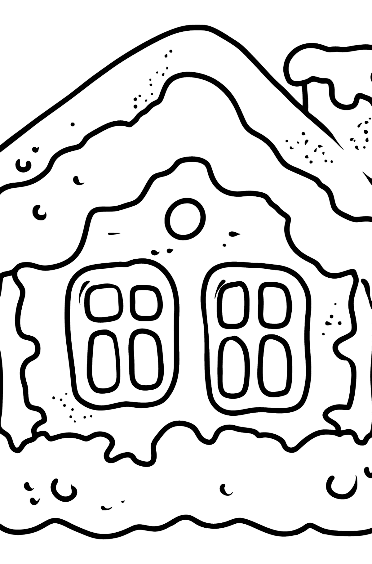 Розмальовка Пряничний будиночок - Розмальовки для дітей