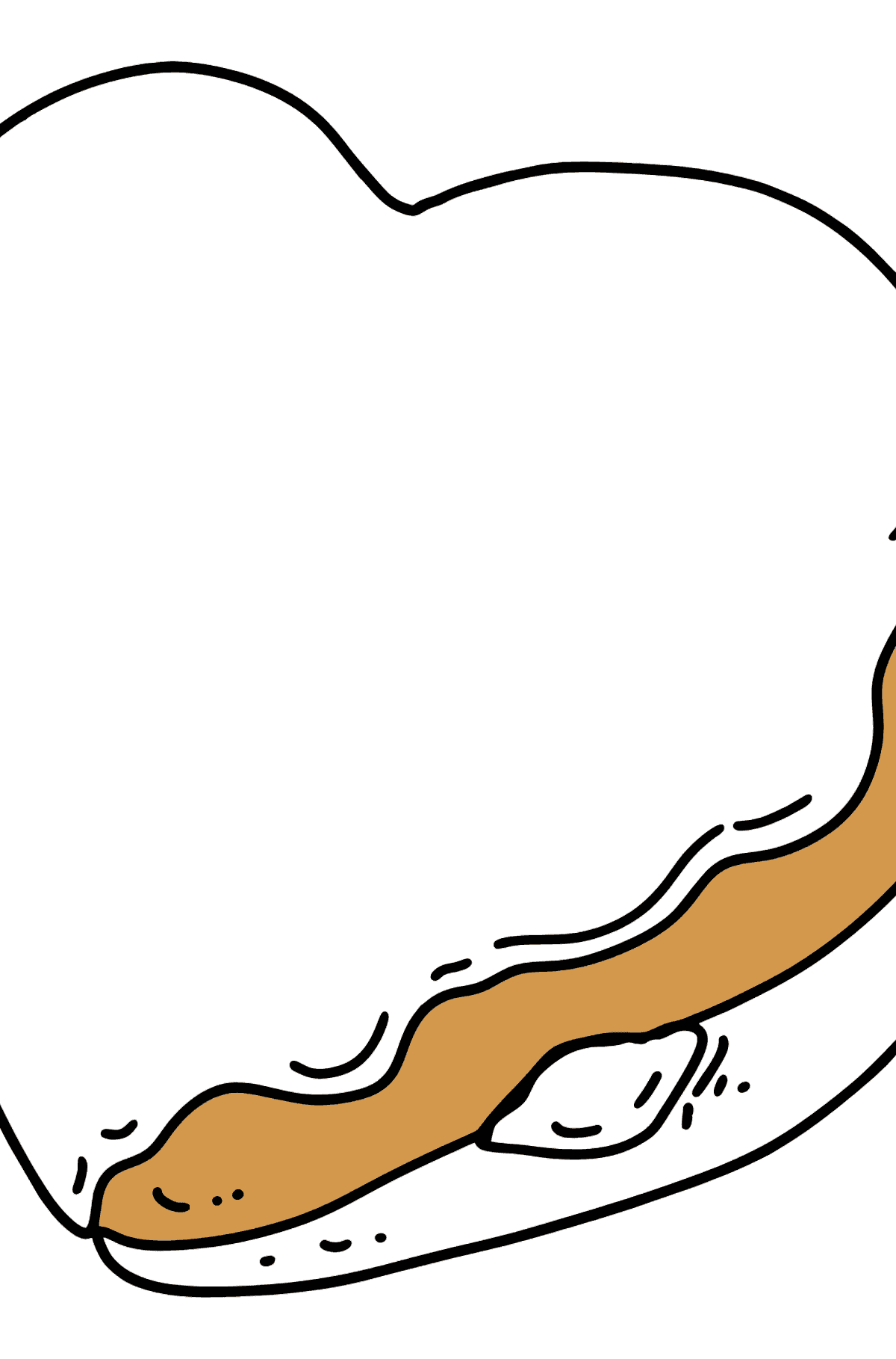 Dibujo de Donut en forma de corazón para colorear - Dibujos para Colorear para Niños