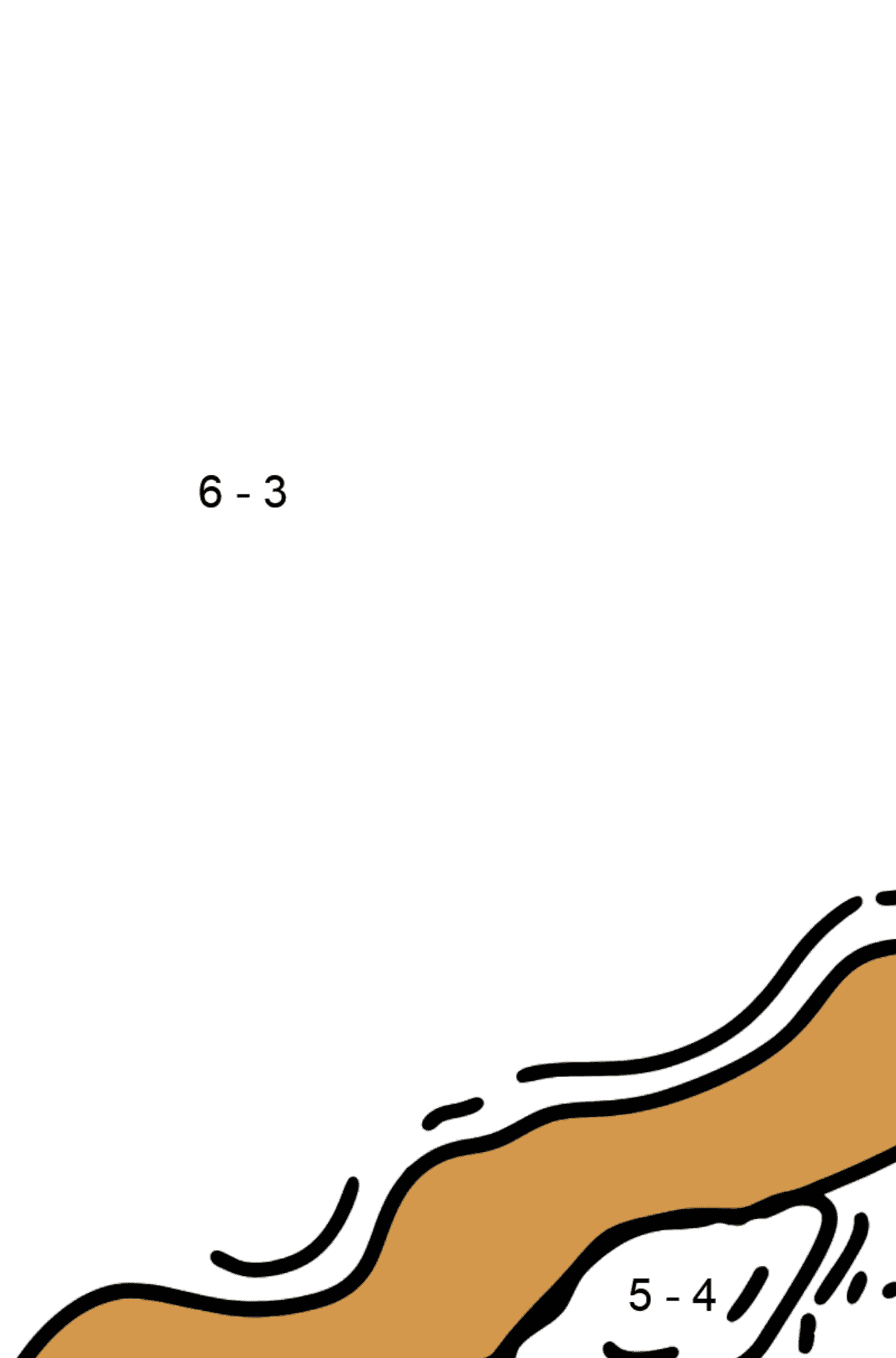 Coloriage - Donut en forme de cœur - Coloriage Magique Soustraction pour les Enfants