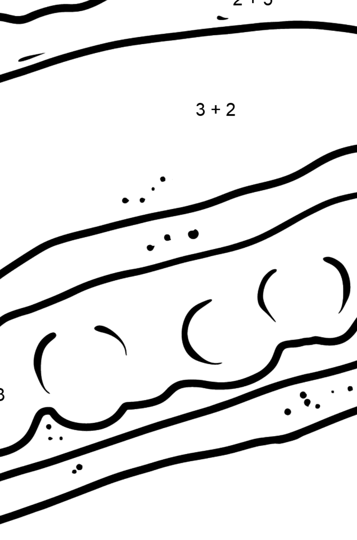 Розмальовка Пиріг з ягодами - Математична Розмальовка Додавання для дітей