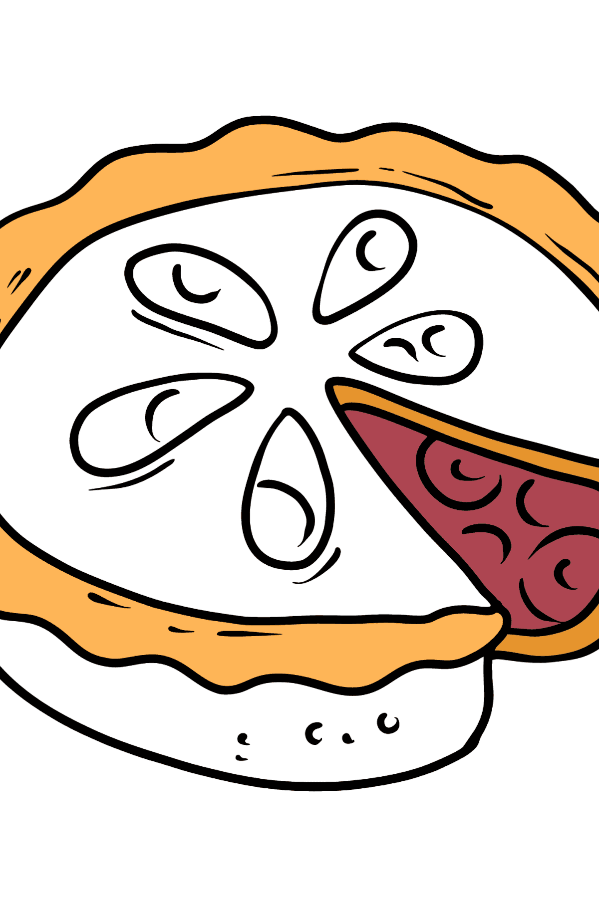 Erdbeerkuchen Ausmalbild - Malvorlagen für Kinder