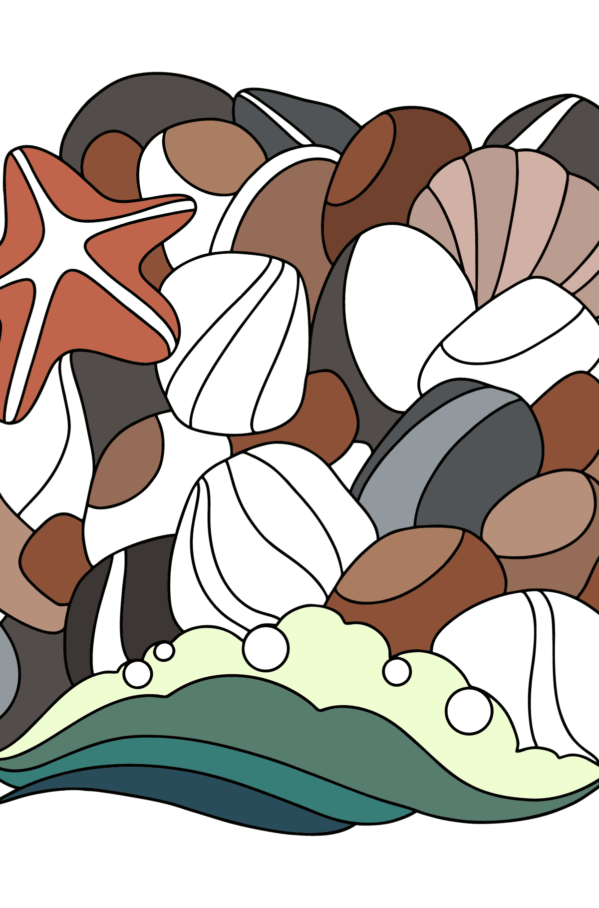 Tegning til farvning Sea Pebbles til børn - Tegninger til farvelægning for børn