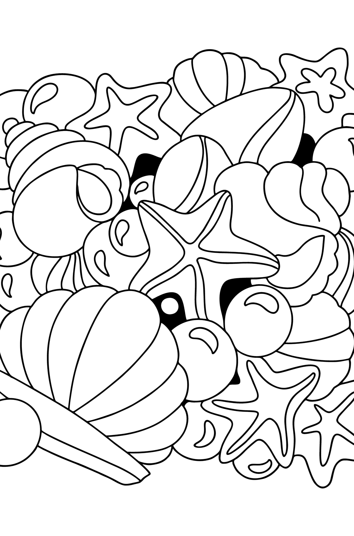 Doodle coloring page for Kids - Shells - Coloring Pages for Kids