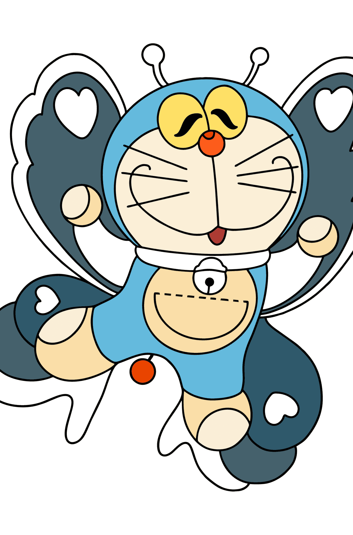 Doraemon Butterfly сolouring page - Coloring Pages for Kids