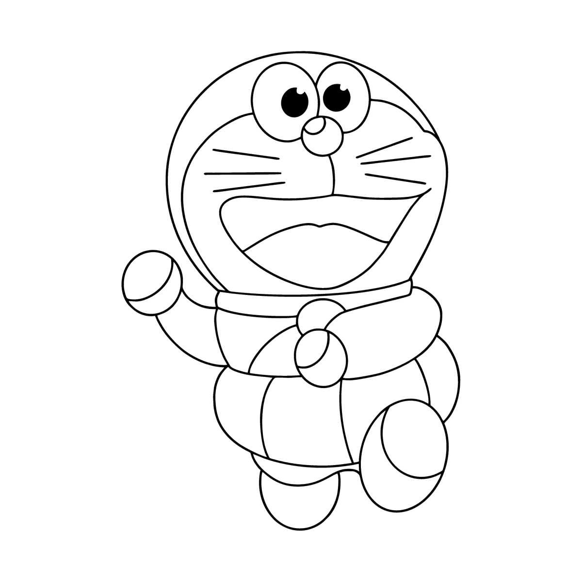 Раскраска Дораемон со спасательным кругом ♥ Онлайн и Распечатать!