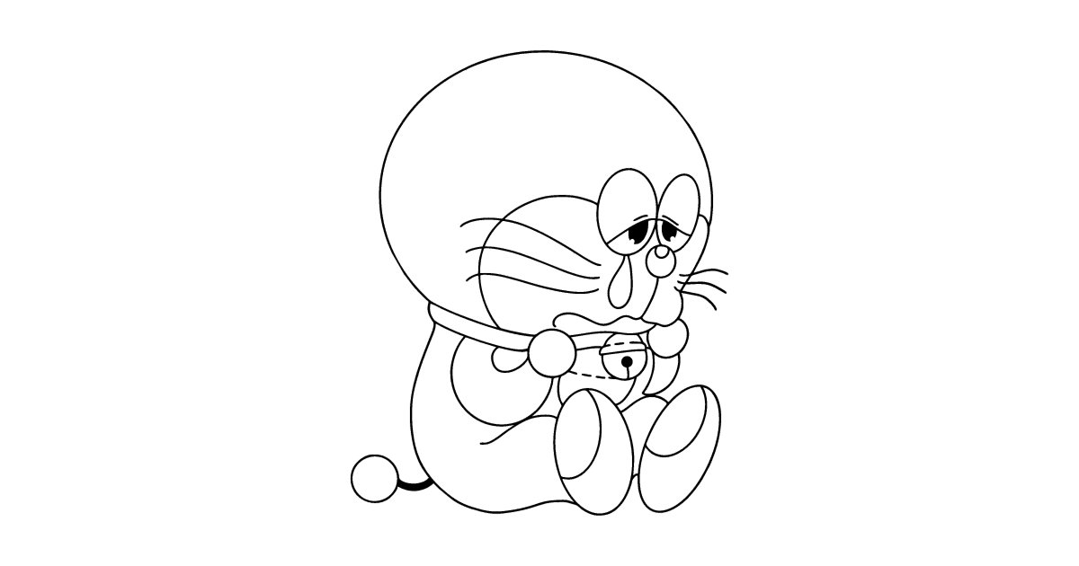 Sad Doraemon сoloring page ♥ Online and Print for Free!