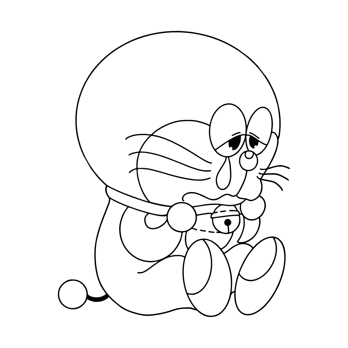 Sad Doraemon сoloring page ♥ Online and Print for Free!