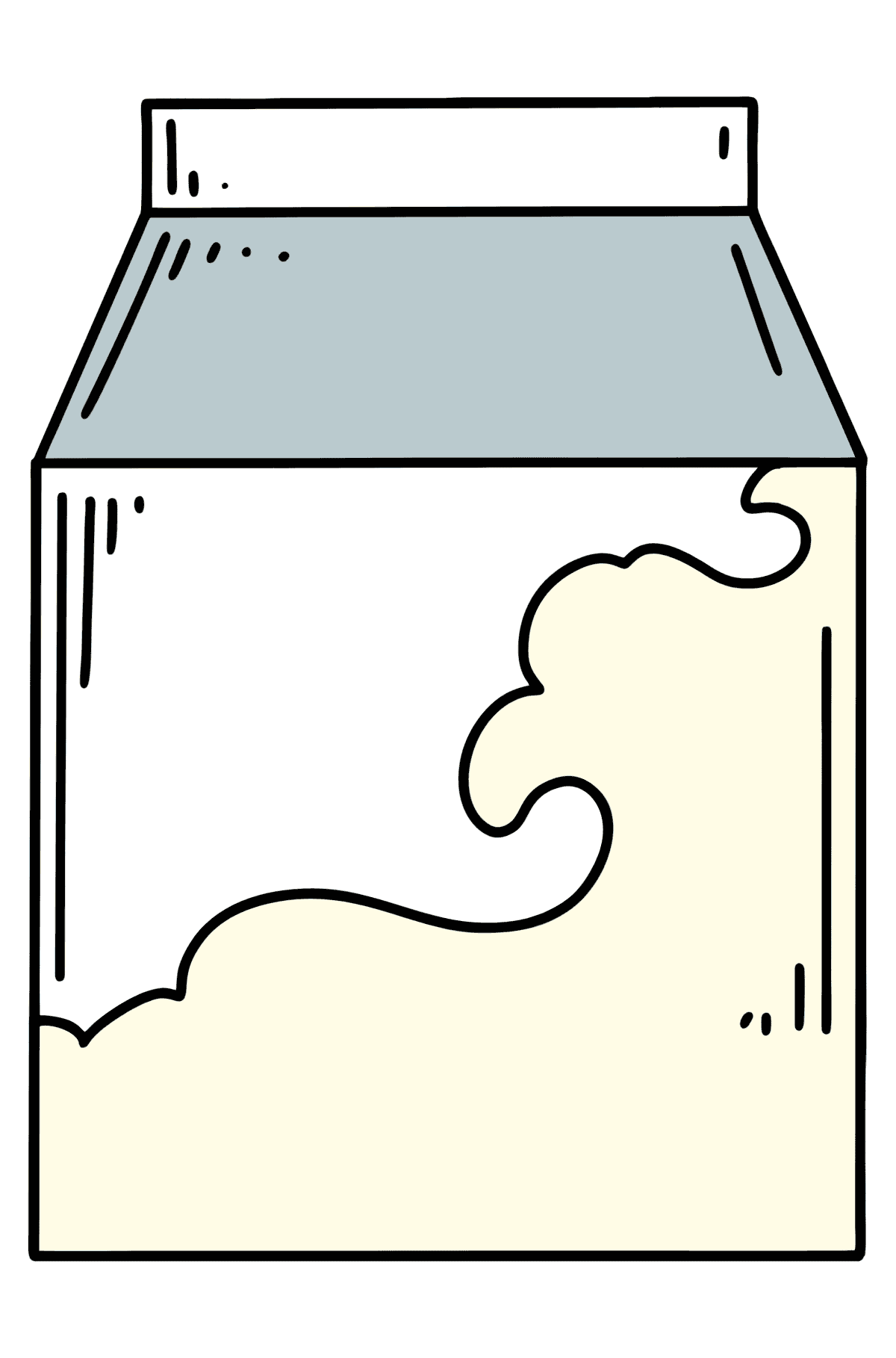 Desenho para colorir - caixa de leite - Imagens para Colorir para Crianças
