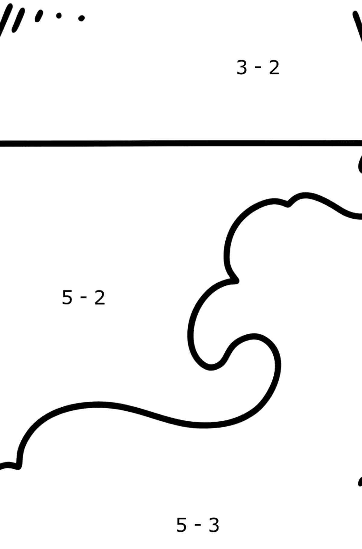 Coloring page - carton of milk - Math Coloring - Subtraction for Kids