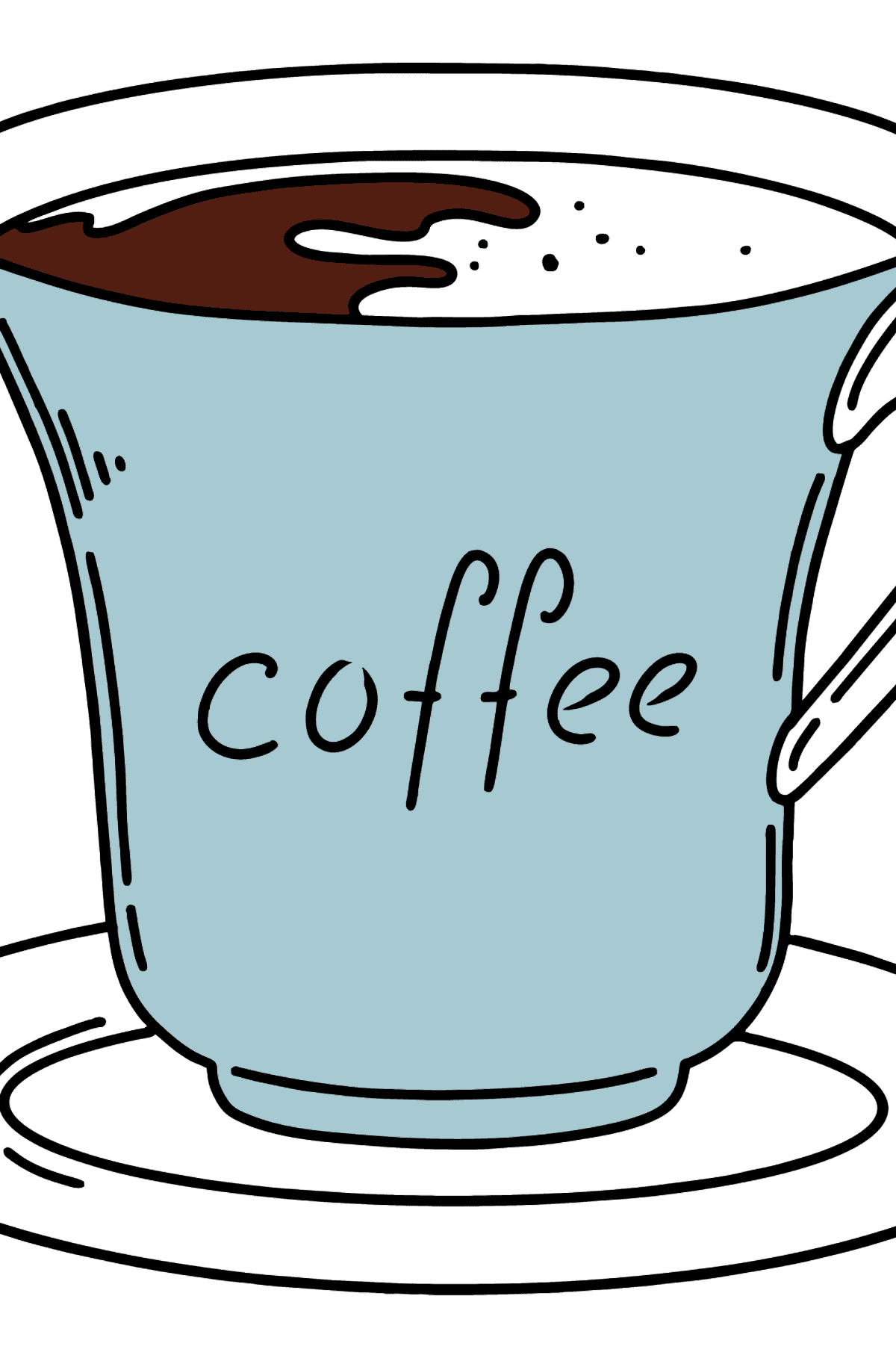 Kaffee Ausmalbild - Malvorlagen für Kinder