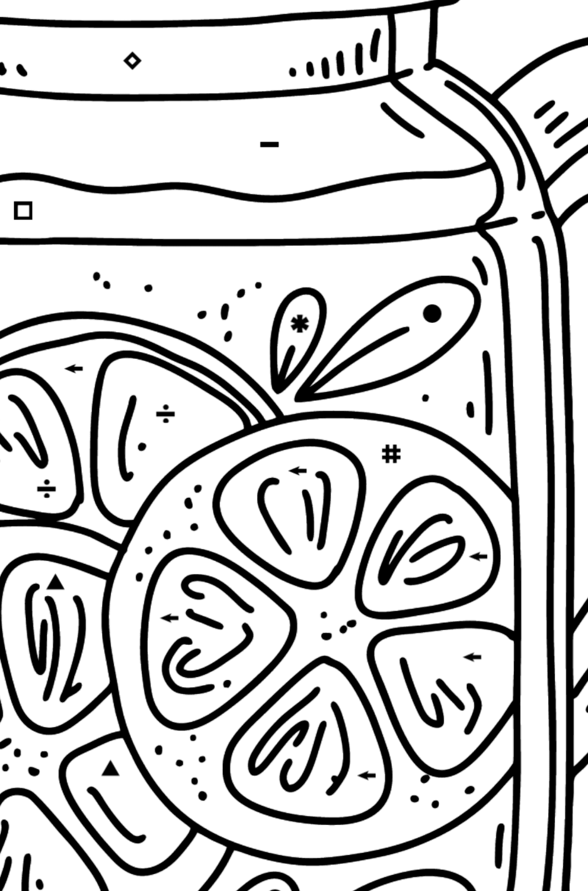 Delicious Lemonade coloring page - Coloring by Symbols for Kids