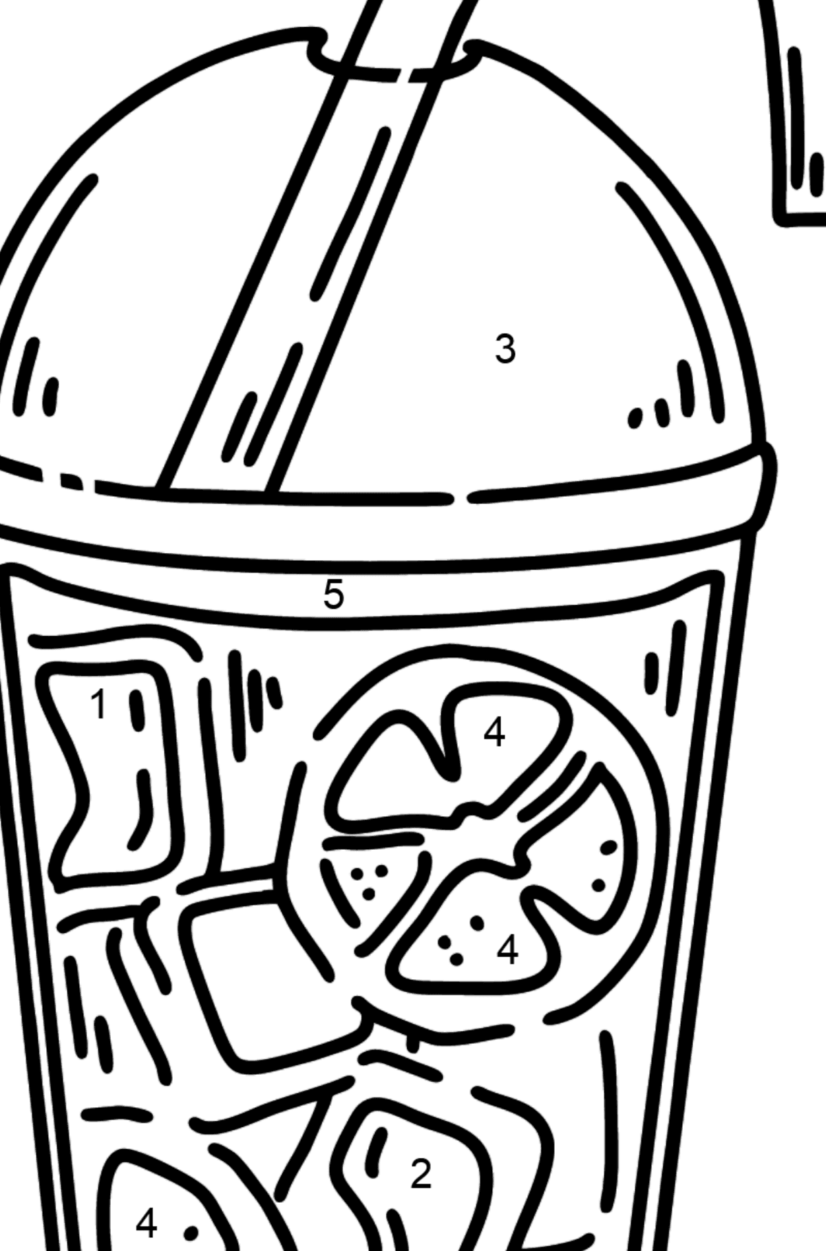 Lemonade in a Glass coloring page - Coloring by Numbers for Kids