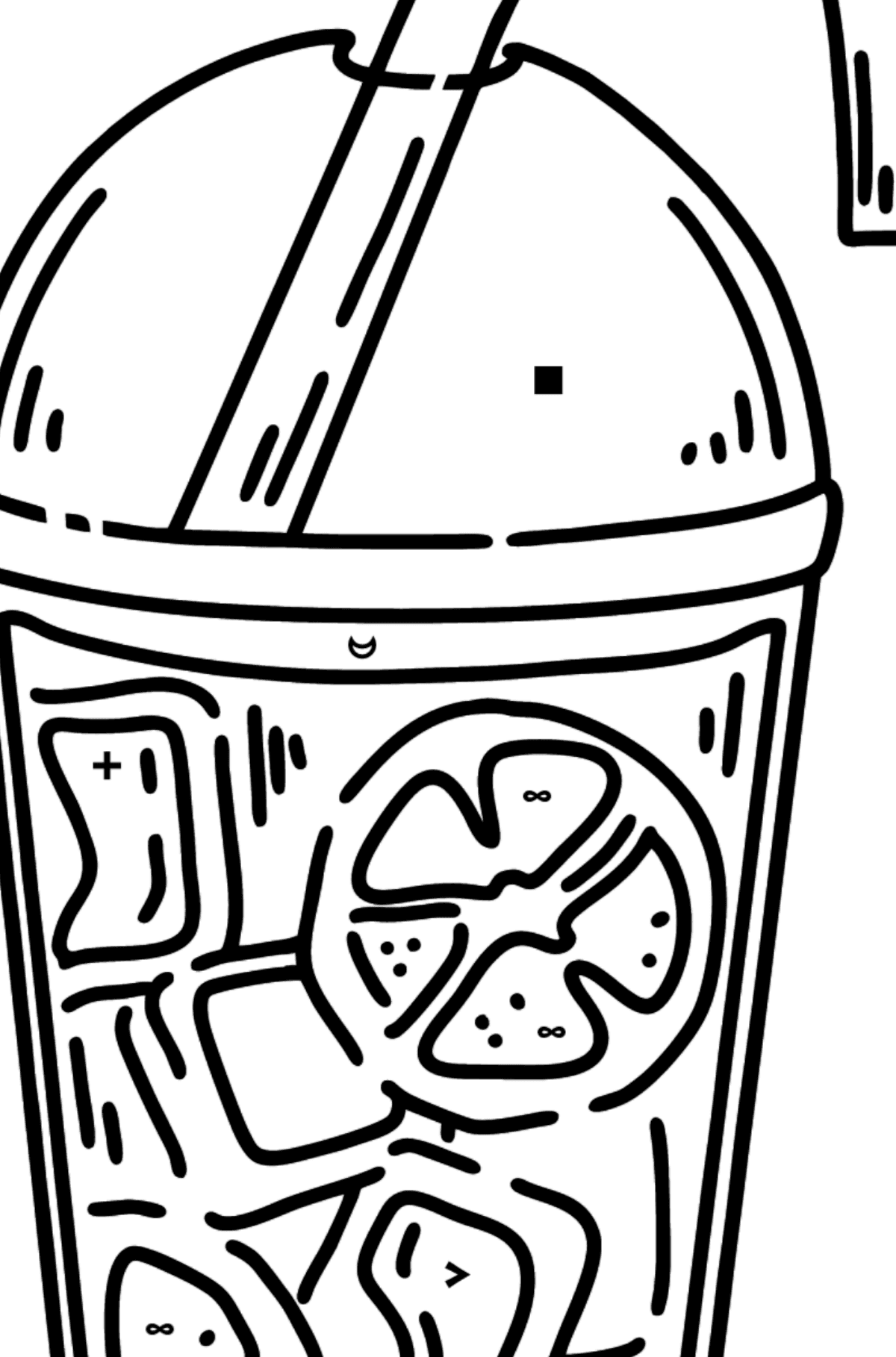 Розмальовка Лимонад у склянці - Розмальовки за символами для дітей