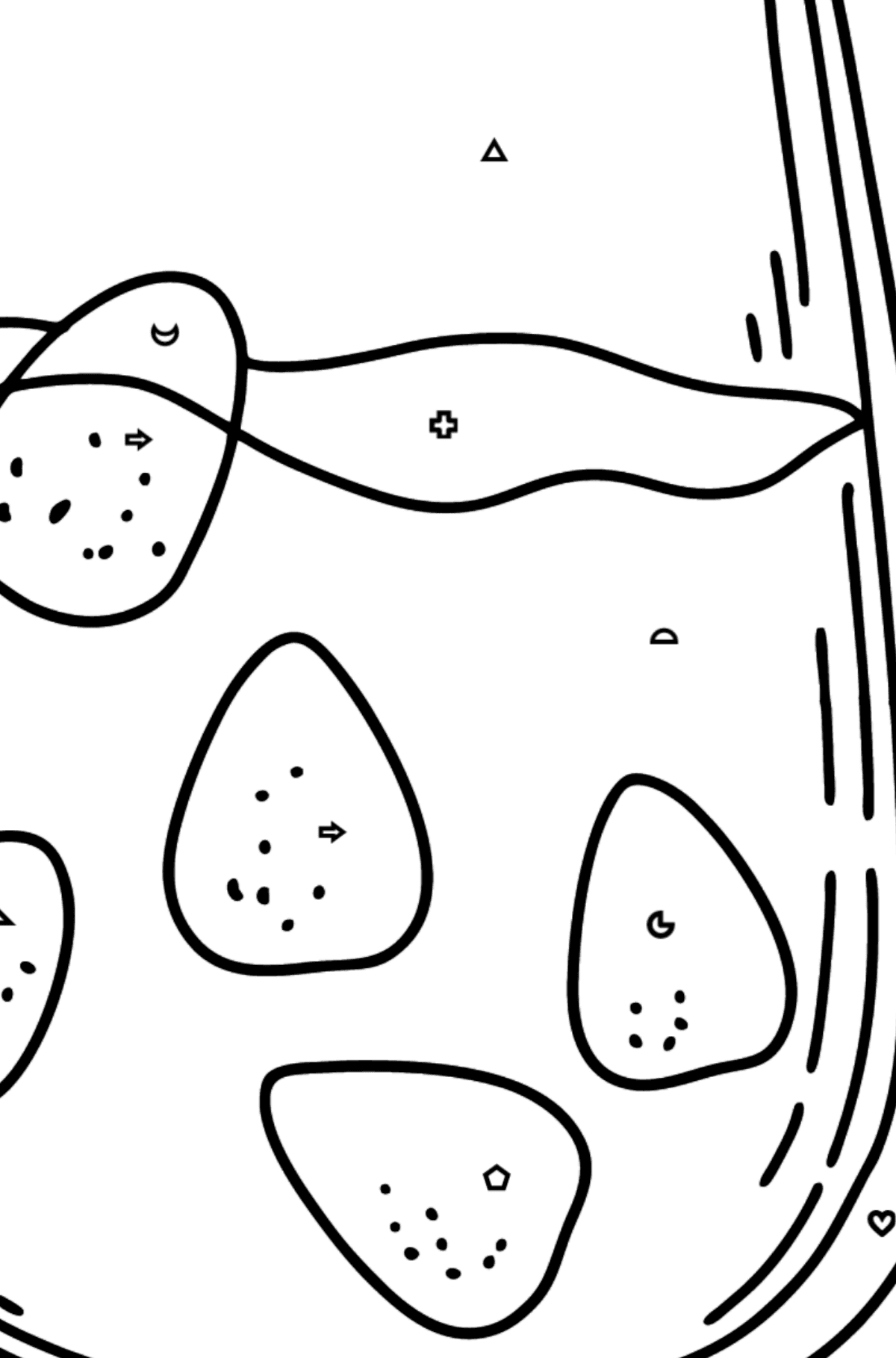 Розмальовка Молоко з ягодами - Розмальовки за геометричними фігурами для дітей