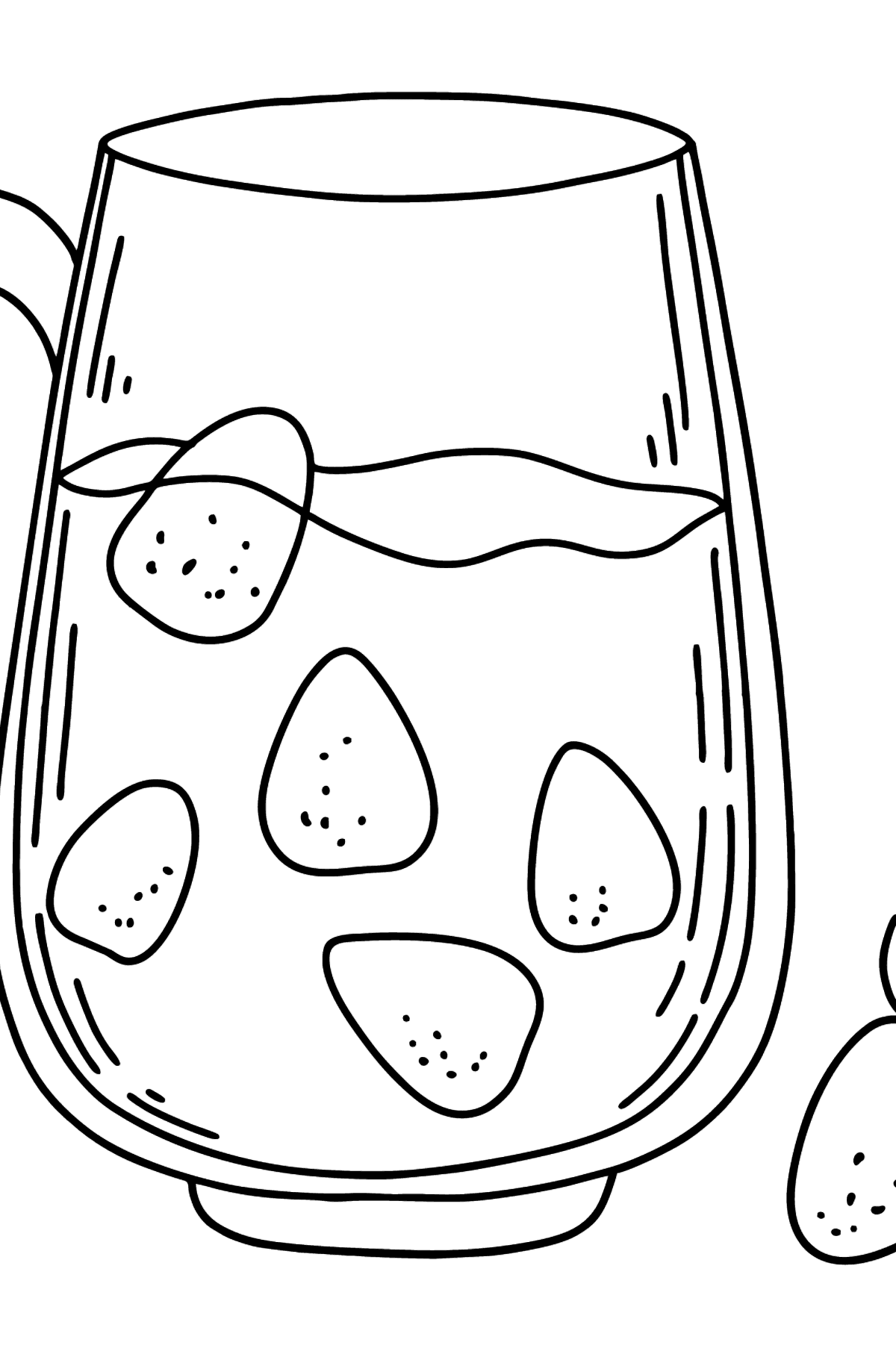 Tegning til farvning mælk med bær - Tegninger til farvelægning for børn