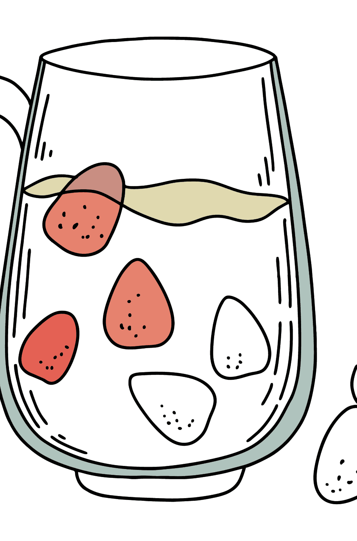Desenho para colorir de leite com frutas - Imagens para Colorir para Crianças