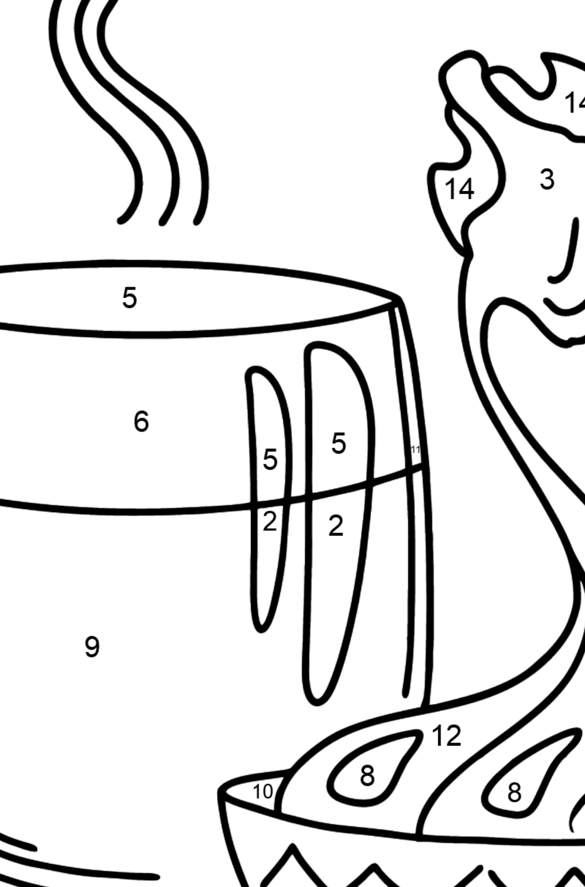 Milk with Honey coloring page - Coloring by Numbers for Kids