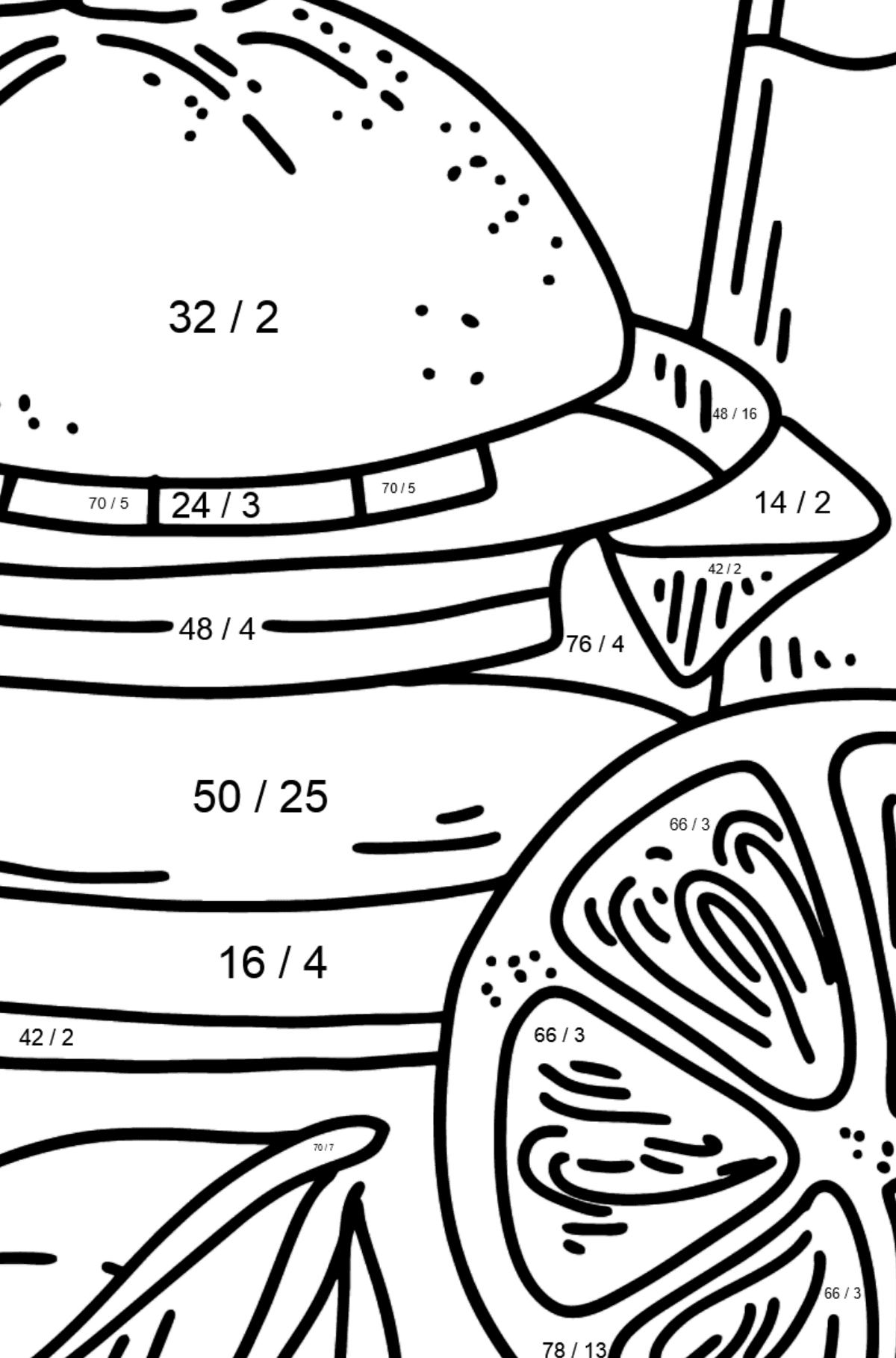 Orange Juice coloring page - Math Coloring - Division for Kids