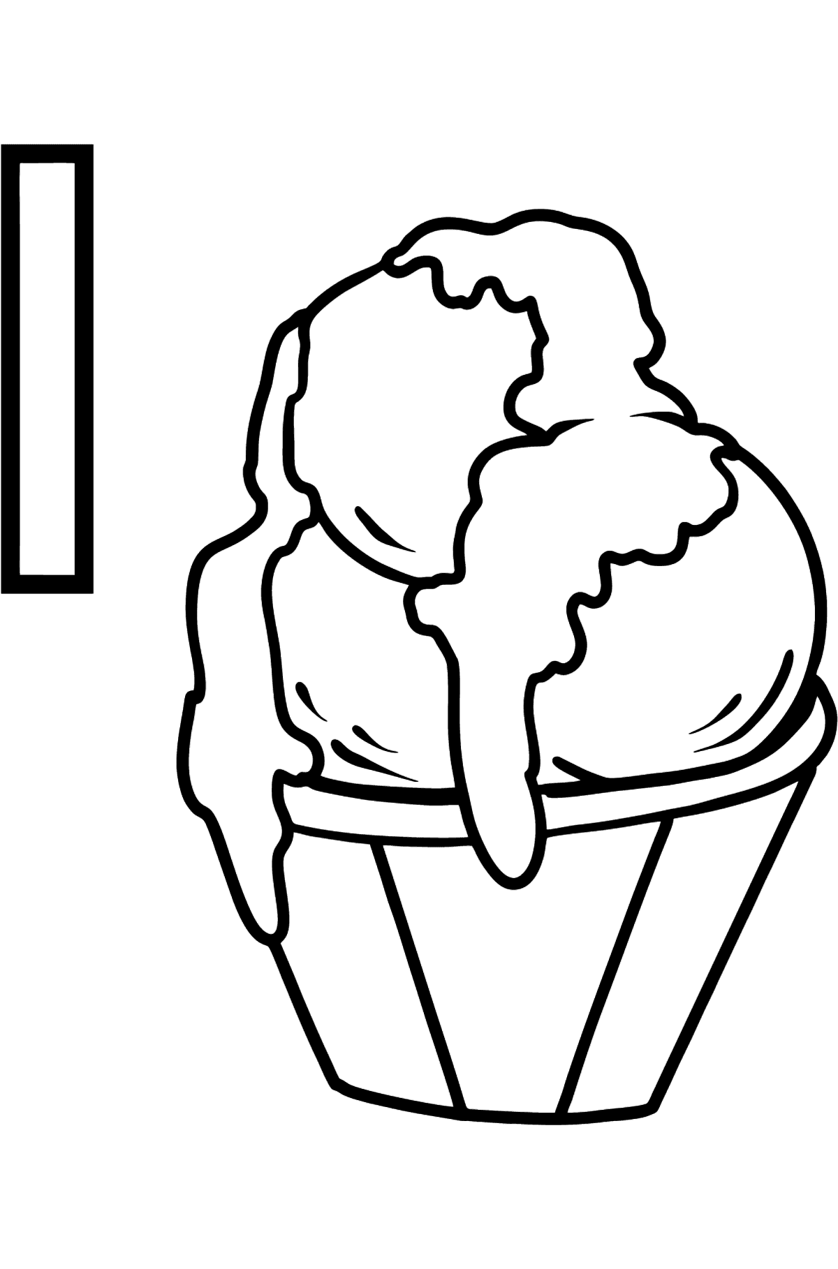 English Letter I coloring pages - ICE CREAM - Coloring Pages for Kids