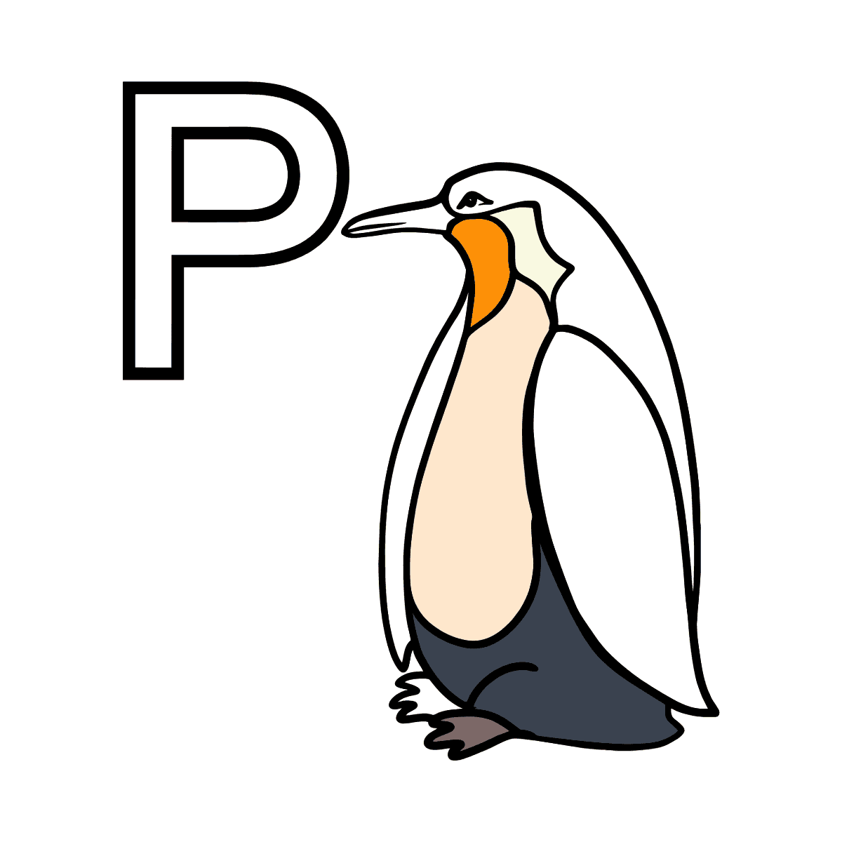 Животное на букву п. Английская буква п. Английская буква p в картинках. Раскраски алфавит Пингвин.
