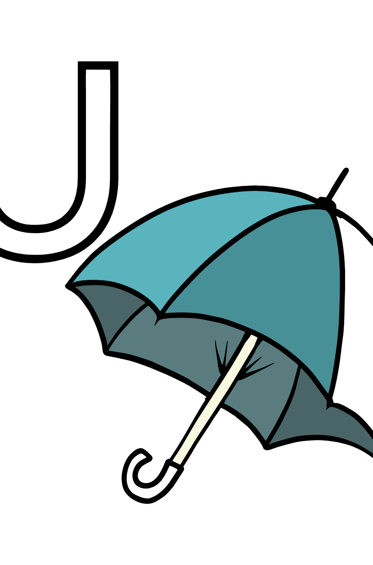English Letter U coloring pages - UMBRELLA - Coloring Pages for Kids