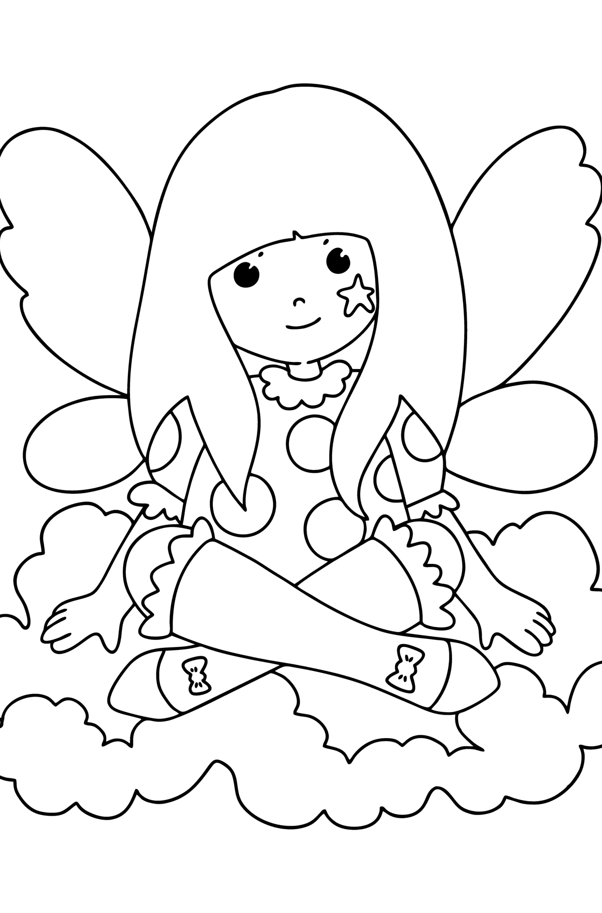 Cartoon fairy coloring page - Coloring Pages for Kids
