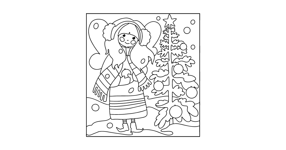 Christmas Fairy coloring page ♥ Online and Print for Free!